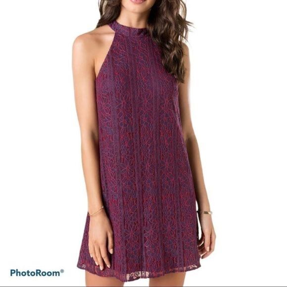 Francescas Alya Mock Neck Lace shift‎ dress - Picture 1 of 13